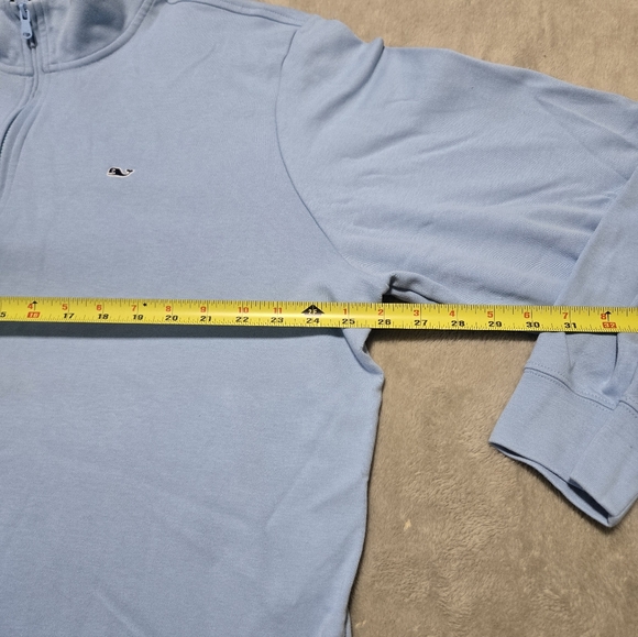 Vineyard Vines Men's Light Blue 1/4 Zip-Up Pullover Sweatshirt Size XXL Preppy - Picture 5 of 6